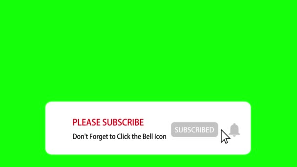 Notificación Suscríbase Olvide Hacer Clic Icono Campana Animación Red Social — Vídeo de stock