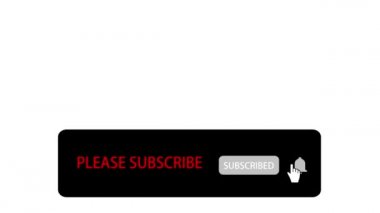 Bildirim: Lütfen Abone Olun. Beyaz İmleç ile Beyaz Arka Plan Sosyal Ağ Animasyonu