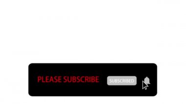 Bildirim: Lütfen Abone Olun. Siyah İmleç ile Beyaz Arka Plan Sosyal Ağ Animasyonu