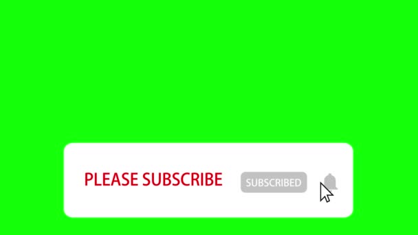 Notification Please Subscribe Animation Social Network Green Screen Chroma Key — Stock Video