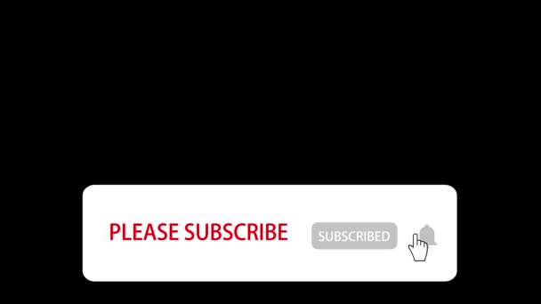 Уведомление Пожалуйста Подпишитесь Анимация Социальной Сети Черном Фоне Белым Курсором — стоковое видео