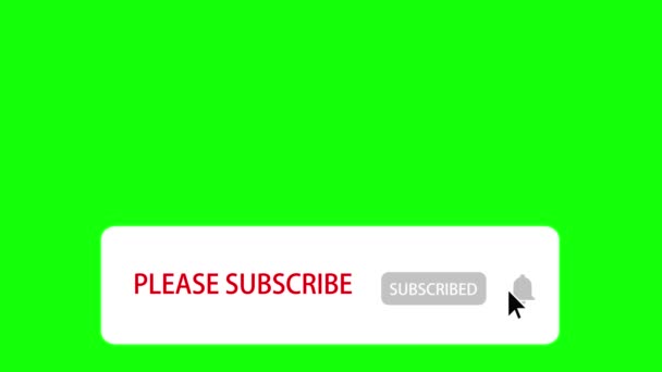 Notification Please Subscribe Animation Social Network Green Screen Chroma Key — Stock Video