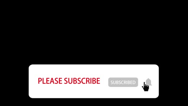 Notifica Prega Iscriversi Animazione Social Network Sfondo Nero Con Cursore — Video Stock