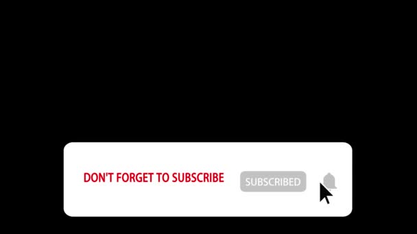 Повідомлення Забудьте Підписатися Анімація Соціальної Мережі Чорному Фоні Чорним Курсором — стокове відео