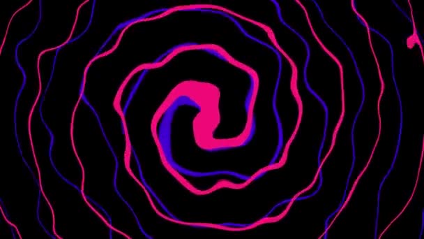 Astratto Vorticoso Colorato Spirale Animazione Isolato Sfondo Nero — Video Stock