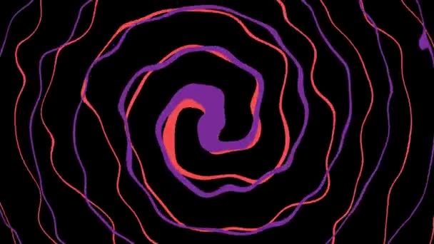 旋转色彩艳丽的螺旋体 4K动画 在黑色背景下被隔离 — 图库视频影像