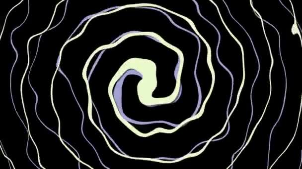 带着阴影旋转色彩艳丽的螺旋体 4K动画 在黑色背景下被隔离 — 图库视频影像