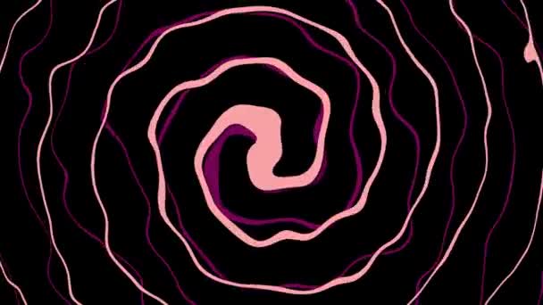 Абстрактний Скручування Барвистий Спіраль Тіні Анімація Ізольовані Чорному Тлі — стокове відео