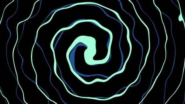 Abstrato Rodopiando Espiral Colorido Com Sombra Animação Isolado Fundo Preto — Vídeo de Stock