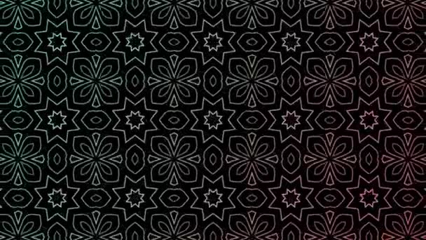Abstract Kaleidoscoop Achtergrond Fractal Verloop Animatie Geïsoleerd Zwarte Achtergrond — Stockvideo