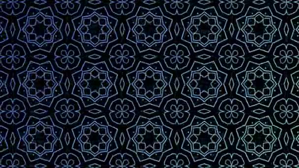 Abstraktní pozadí kaleidoskopu. Fraktální gradient animace izolované na černém pozadí 4k