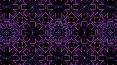 Soyut Kaleydoskop Geçmişi. Fraktal Gradyan Canlandırması Siyah Arkaplan 4k üzerinde izole edildi