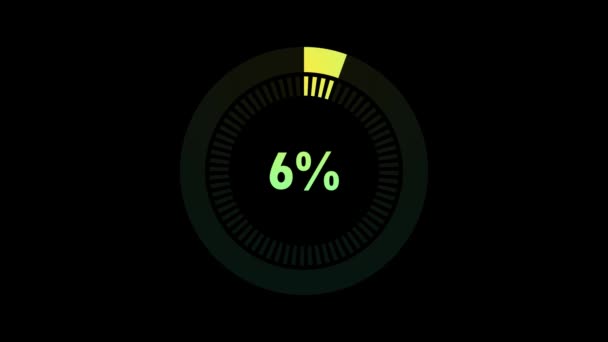 Laden Animatie 100 Animatie Van Cirkel Percentage Diagram Geïsoleerd Zwarte — Stockvideo