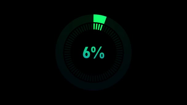 애니메이션 100 2018 Animation Circle Percentage Diagram Isolated Black Background — 비디오