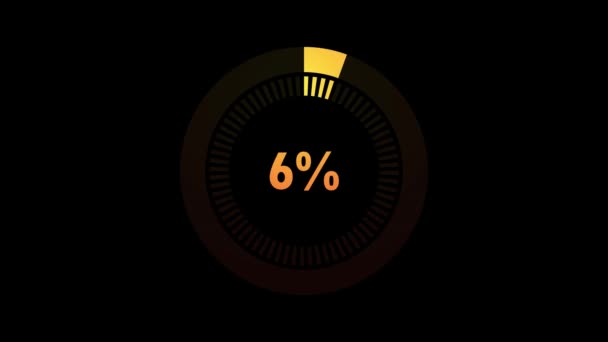 Caricamento Animazione 100 Animazione Del Diagramma Percentuale Del Cerchio Isolato — Video Stock