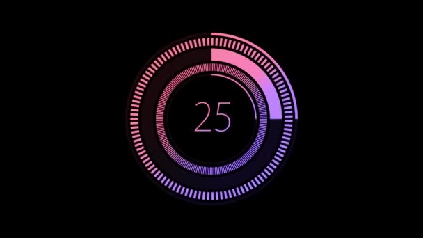 Animación Círculo Infográfico Aislado Sobre Fondo Negro Con Canal Alfa — Vídeos de Stock