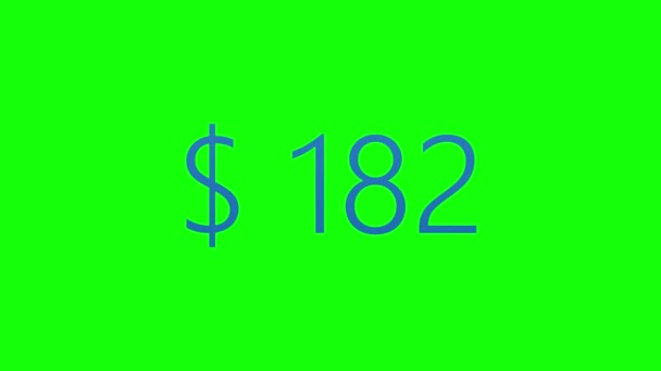 Dolar Sayacının Renkli Canlandırması Yeşil Ekranda Para Birimi Sayacı Chroma — Stok video
