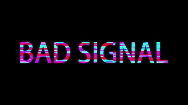 Abstract Digitale Animatie Van Glitch Geluid Slecht Signaal Animatie Met — Stockvideo