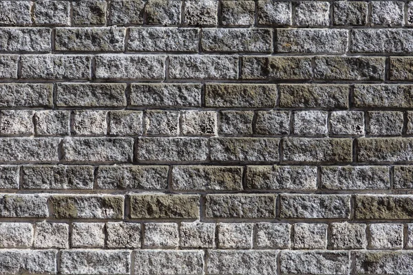 Brick Wall Made Grey Dirty White Bricks Front View — Stock Photo, Image