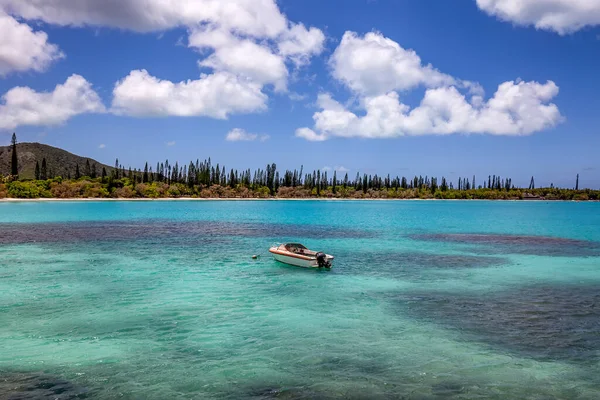 Barco Pesquero Anclado Por Costa Isla Pinos Nueva Caledonia —  Fotos de Stock