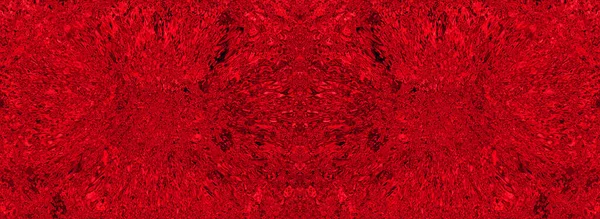 Rosso Astratto Distorto Sfondo Strutturato Superficie Increspata Vista Panoramica Bandiera — Foto Stock