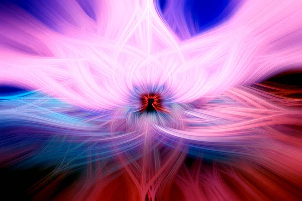 Güzel Soyut Sarmalanmış Boyutlu Lifler Parıltı Alev Çiçek Şeklini Oluşturur — Stok fotoğraf