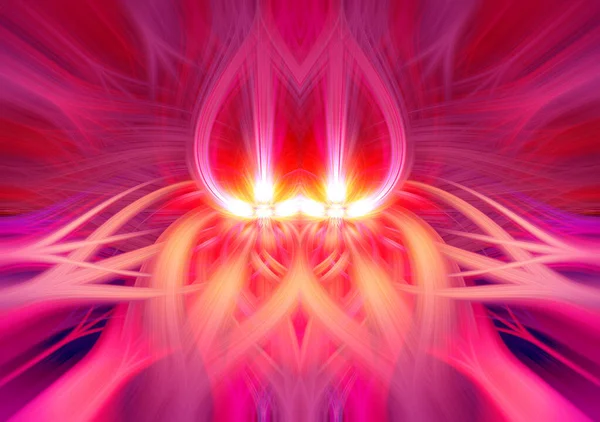 Красивые Абстрактные Трёхмерные Волокна Образующие Форму Цветка Пламени Лампы Фиолетовый — стоковое фото