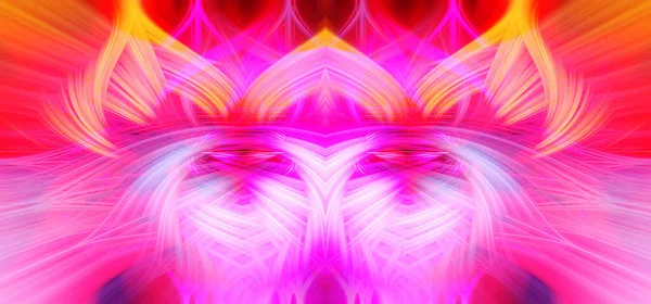 絡み合った心の形を形成する美しい抽象的な絡み合った対称3D繊維 ピンク オレンジ イラスト — ストック写真