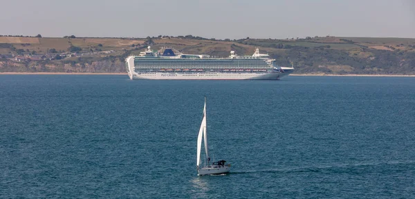 Weymouth Bay United Kingdom June 2020 Beautiful Panoramic Shot Cruise — Stock Photo, Image