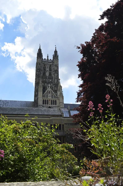 坎特伯雷 2019年5月25日 世界著名的坎特伯雷大教堂为一年一度的开放花园开放 游客喜欢参观私人花园和经典汽车展示 — 图库照片