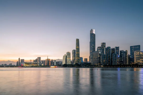 Guangzhou Şehri Gece Manzarası Çin — Stok fotoğraf