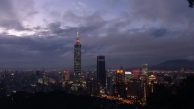 Geceleri Taipei Panorama görünümü, Tayvan