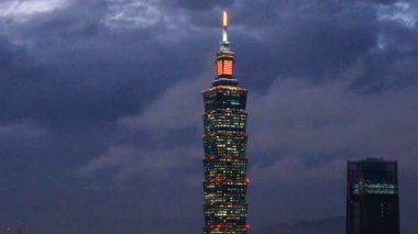 Geceleri Taipei Panorama görünümü, Tayvan