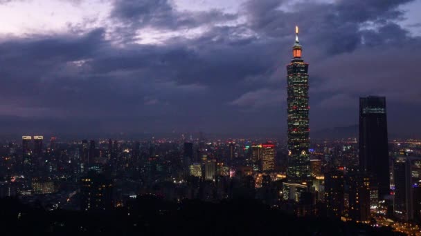 Vue Panoramique Taipei Nuit Taiwan — Video