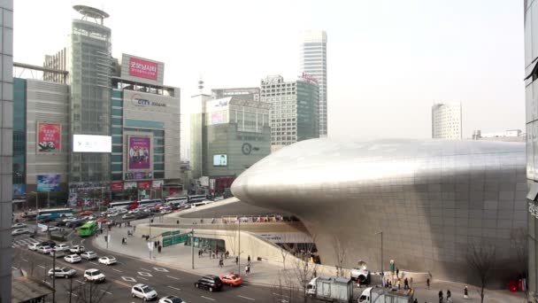 Arquitetura Moderna Recém Inaugurado Dongdaemun Design Plaza Seul Coreia Sul — Vídeo de Stock