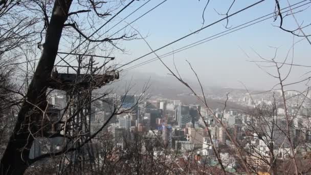 ソウル市の南山ケーブルカー — ストック動画