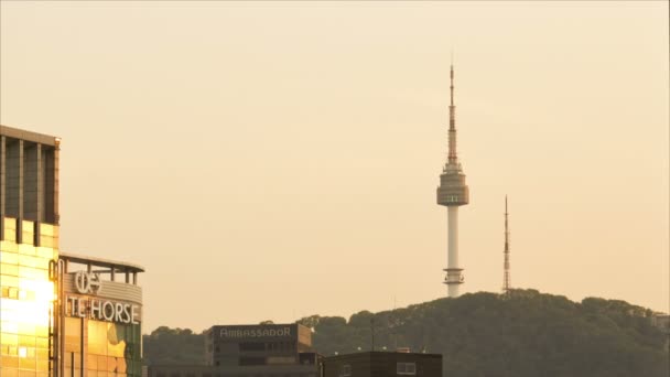 Cityscape Seul Tower Seul City Güney Kore — Stok video