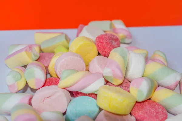 Sweet Gummies Orange Background — Stock Photo, Image