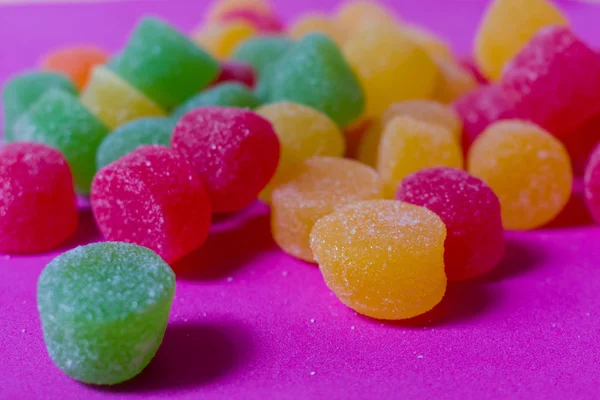 Färgglada sockerhaltiga Gummies — Stockfoto
