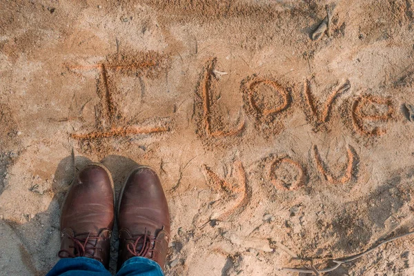 i love you written in the sand