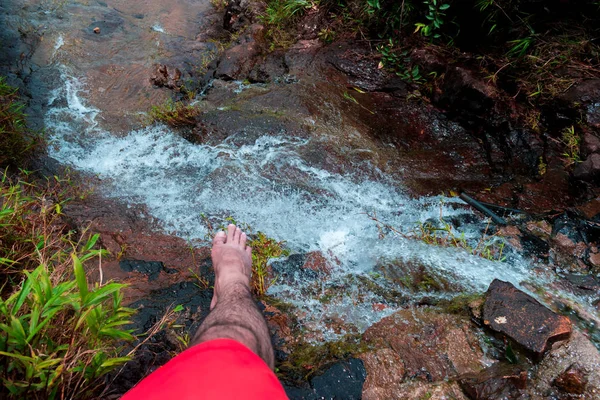 THE LEG AND THE RIVER — Stock Photo, Image