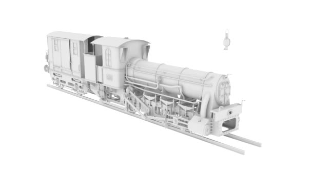 Zugmontage Eisenbahn Animation Lokinstallation Animierte Lokomotive Zuganimation Full — Stockvideo
