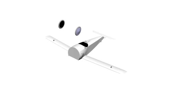 Самолет Планер Самолет Самолет Визуализации Самолет Видео Анимации Анимированные Плоскости — стоковое видео