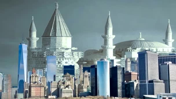 Fantasy City Animation Fantasy New York City Animation Inglês Apocalipse — Vídeo de Stock