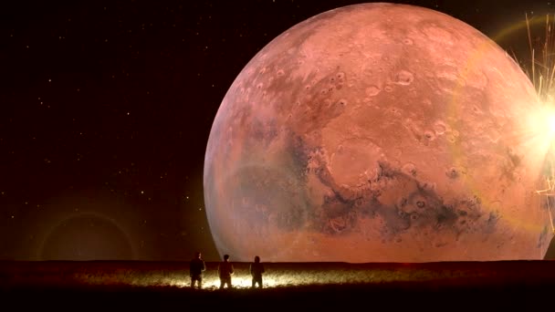 Καταπληκτικό Φανταστική Εξωπραγματικό Τοπίο Κόκκινο Φεγγάρι Fantasy Τοπίο Animation — Αρχείο Βίντεο