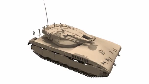 Assembling Battle Tank Parts Motion Footage Animation — Stock Video