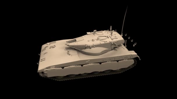 在运动中的部件中组装作战坦克 — 图库视频影像