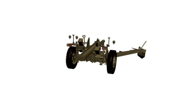 Montaggio Del Cannone 105 Obice Parti Movimento Filmato Animazione — Video Stock