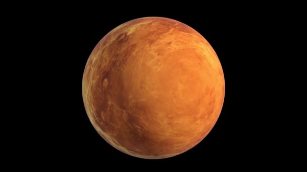 Rotierende Venus Superrealistische Landschaft Video Filmmaterial Schwarzer Hintergrund — Stockvideo