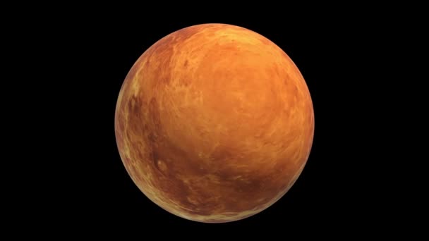 Rotierende Venus Superrealistische Landschaft Video Filmmaterial Schwarzer Hintergrund — Stockvideo